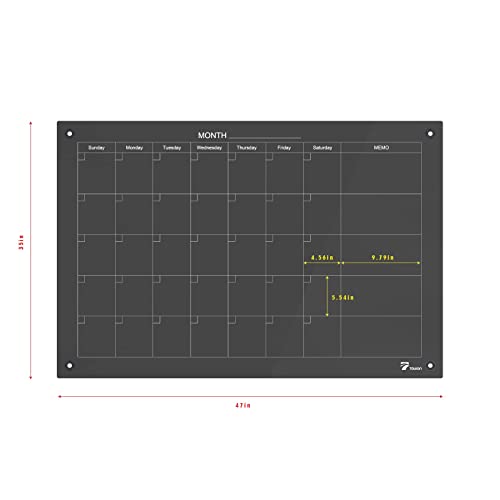 47 x 35 Inch Glass Dry Erase Board Reminder