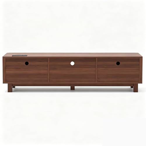 70 Inch Walnut Fluted TV Stand for 80 Inch TVs
