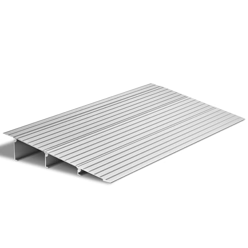 Door Threshold Ramp 3‘’ Rise Aluminum Alloy Threshold Ramp Rated 800 lbs Load Capacity