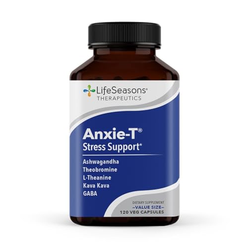 Anxie-T - Stress Relief Supplement - Supports Mood & Mental Focus - Feel Calm and Relaxed - Eases Tension & Nervousness - Ashwagandha, Kava Kava, GABA & L-Theanine - 120 Capsules (120 Count)