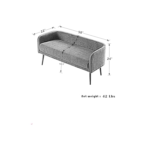 Bedroom Bench with Low Back