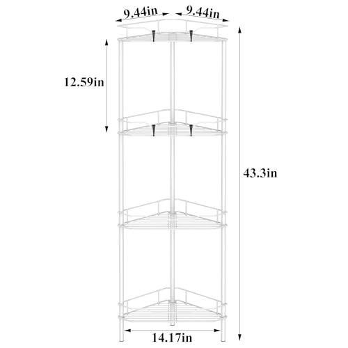 Metal Floor Standing Corner Shower Caddy