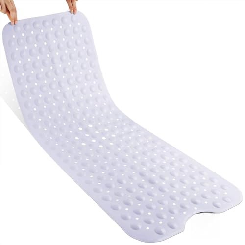 White Non Slip Bath Mat for Tub 40x16