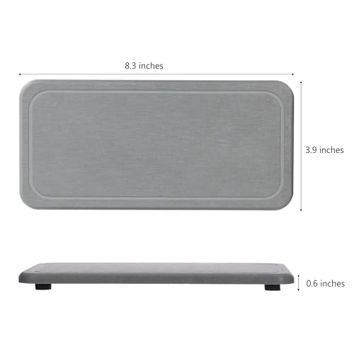 2Pcs Water Absorbent Diatomite Coasters Bathroom Sink Stone Trays (2 Count)