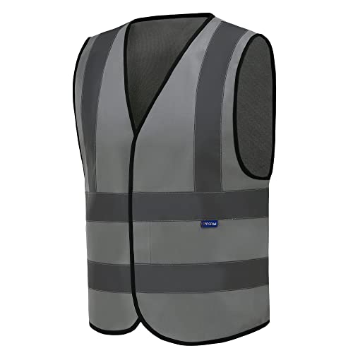 12 colour grey High visibility viz vest hi vis viz reflective safety vests for men (12 Count)