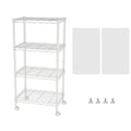 4 Shelves Storage Shelf Wire Shelving Unit Metal Adjustable Wheels