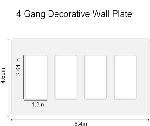 Screwless Decorator Wall Plates 4 (4 Count)