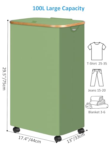 Laundry Basket with Wheels