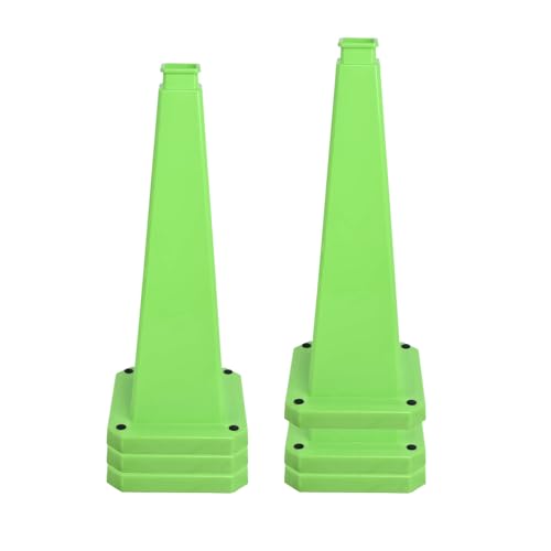 6 Pack 36 Inch Solid Green Traffic Cone