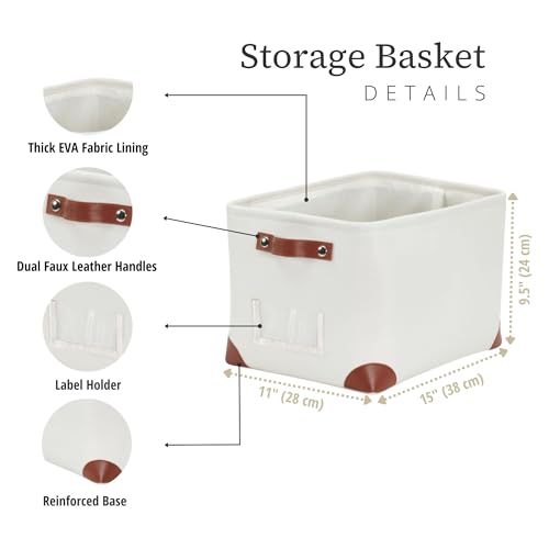 Storage Bins Large Fabric Storage Baskets for Shelves 3 Pack (3 Count)