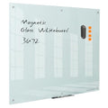Glass Whiteboard 36 * 72Inches Magnetic Wall Mounted Frameless Glass White Board for Office