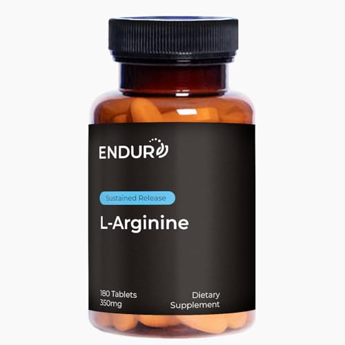 ENDUR - L-Arginine - 350 mg - Blood Flow & Heart Function Support - High-Potency - Supports Nitric Oxide Production for Overall Blood Flow & Vascular Health - 180 Tablets (180 Count)