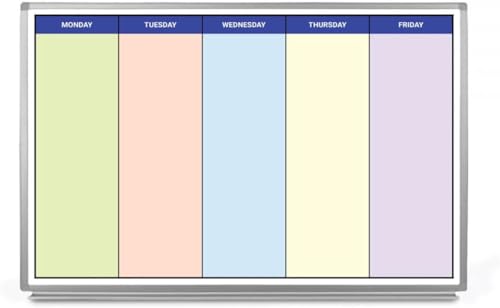 Monday Friday Schedule with Color Whiteboard 48" x 36"