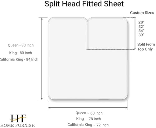 Top Split King Fitted Sheet Only for Adjustable beds