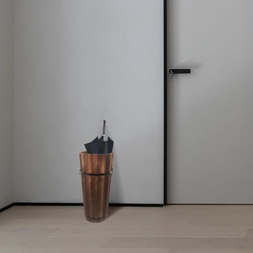 Wood Umbrella Bucket Freestanding Umbrella Holder for Entryway Space