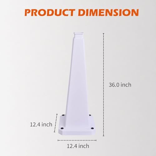 6 Pack 36 Inch Solid White Traffic Cone