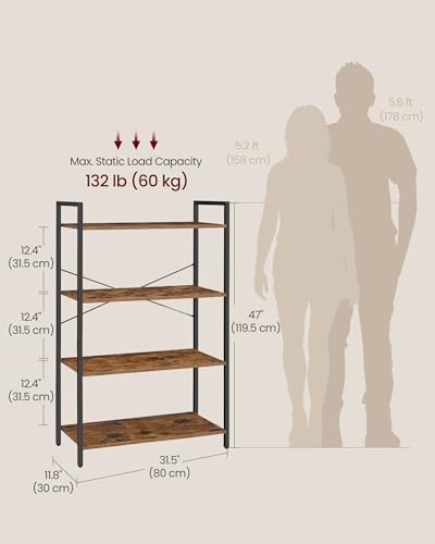 4 Tier Tall Bookshelf