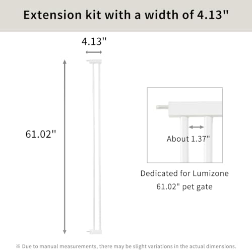 Extra Tall Cat Gate Extension Kit 61.02" High 4.13" Wide White