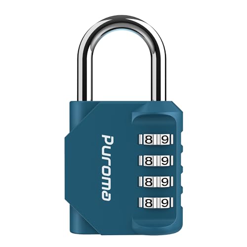 1 Combination Lock Locker 4 Digits Combo Padlock Gym Peacock Blue