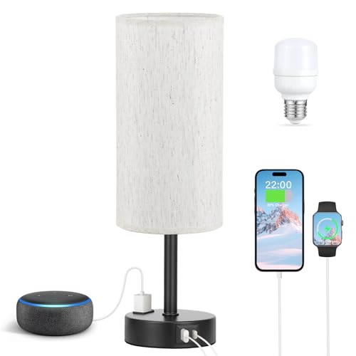 Light Beige Table Lamp for Nightstand