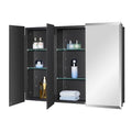 Black Bathroom Medicine Cabinet with Beveled Edge Mirrored Door 36 x 26 inch
