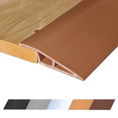 1/2" to 3/5" Height Threshold Ramp - Rubber Threshold, Floor Transition Strip, Wheelchair Ramp, Door Strip, Carpet to Tile Strip (Tawny Browm, 40 inches)