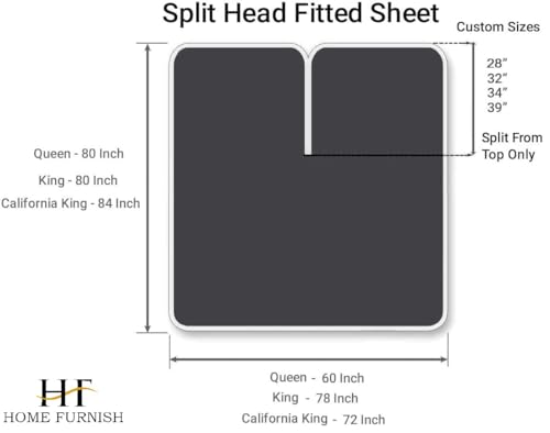 Half Split King Fitted Sheet for Adjustable beds