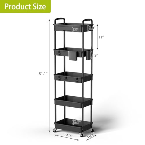 5 Tier Rolling Cart Organizer