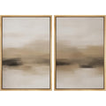 Framed Canvas Print Wall Art Abstract Neutral Beige Contemporary Minimalist Landscape Illustrations Modern Art Decorative Bohemian for Living Room