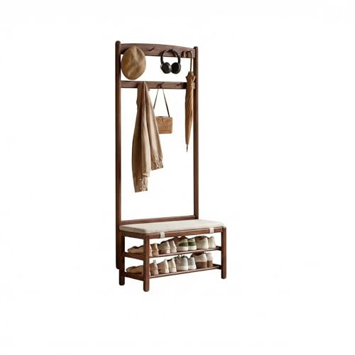 Solid Oak Hall Tree with Bench and Shoe Storage
