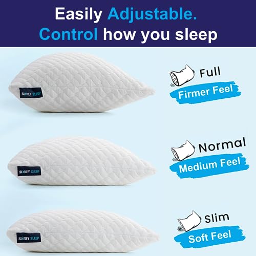 Adjustable Curved Pillows for Neck and Shoulder Support with Extra Shredded Fill