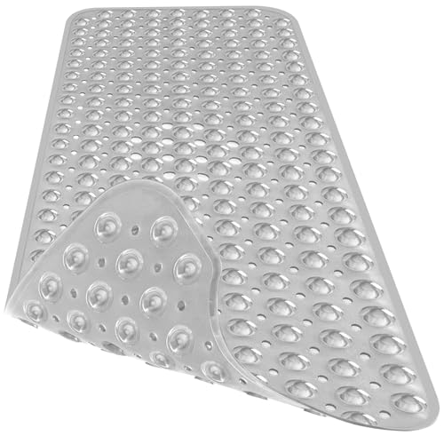Extra Long Bathtub Mat Non Slip Bath Mat Clear Gray 40"x16" Full