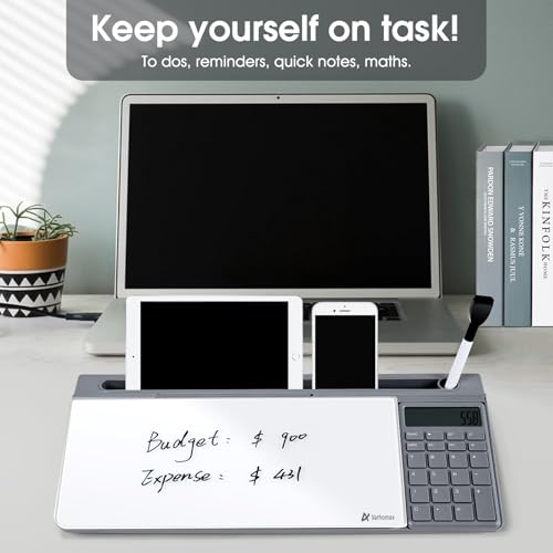 Glass Desk Whiteboard with Calculator