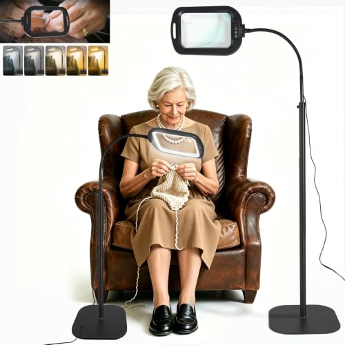 10X 30X Extra Large Magnifying Glass with Light and Stand
