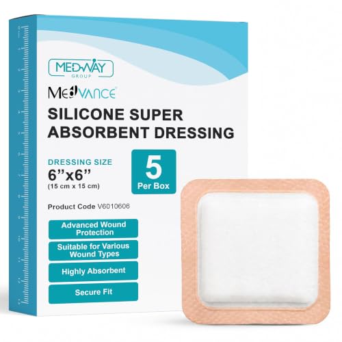 Silicone Super Absorbent Dressing with Border (5 Count)
