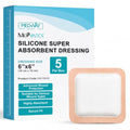 Silicone Super Absorbent Dressing with Border (5 Count)