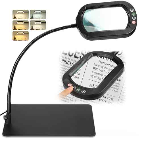 12X Magnifying Glass with Light and Stand