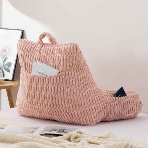 Adults Kids Teens Corduroy Backrest Reading Pillow with Arms