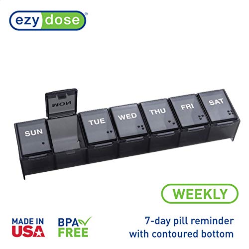 Weekly (7-Day) Pill Organizer, Large Case, Black & White (2-Pack) (2 Count)