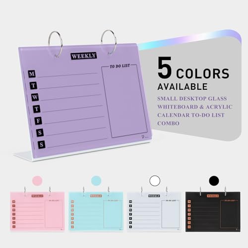 Small Glass Desktop Whiteboard Calendar