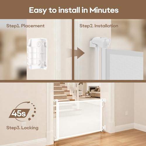 Retractable Safety Baby Gate or Mesh Dog Gate