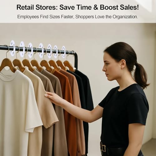 13 Pcs Clothing Rack Size Dividers Round White Plastic Size Markers for Clothing Rack Pre (13 Count)