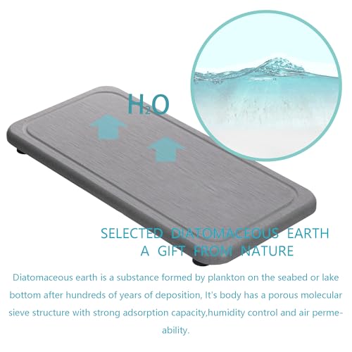 2Pcs Water Absorbent Diatomite Coasters Bathroom Sink Stone Trays (2 Count)