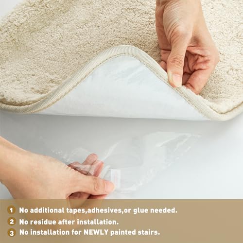 Bullnose Carpet Stair Treads Ultra Plush Beige 14 Pcs (27.7 Sq Ft)