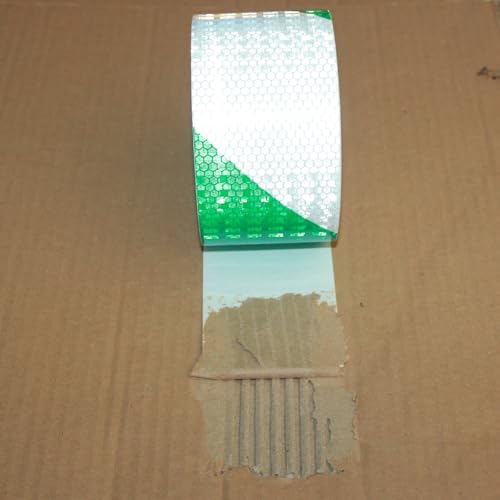 Green and White Reflective Tape Outdoor Waterproof 3 inch X 166 feet
