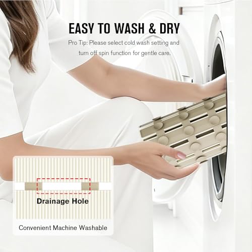 Bath Tub Shower Mat Non Slip Bathtub Mats for Bathroom Shower Floor Mat Bath Mats for Shower Tub Anti Slip Shower Mat with Drain Hole and Large Suction Cups