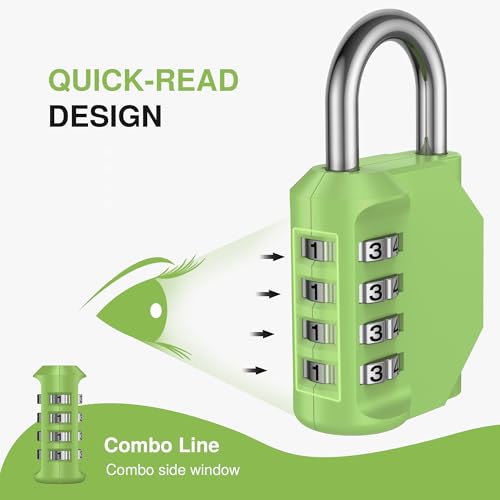 1 Combination Lock Locker 4 Digits Combo Padlock Gym Yellow