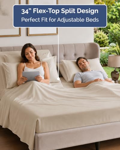 Flex Top Split Head King 6 Piece Sheet Set