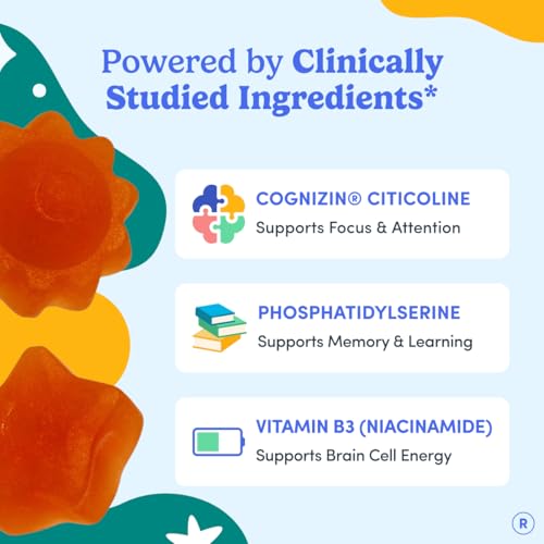 Focus Gummies for Kids with Cognizin® Citicoline (60 Count)