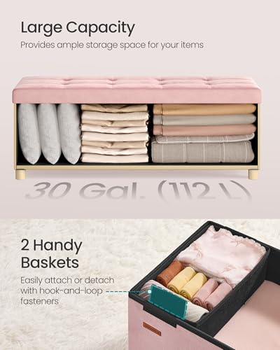 Storage Ottoman Bench with Legs